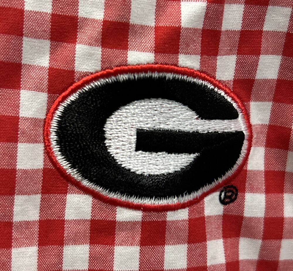 Men’s THOMAS DEAN Georgia Bulldogs Plaid Flip Cuffs L/S Button Shirt 3XL *A3